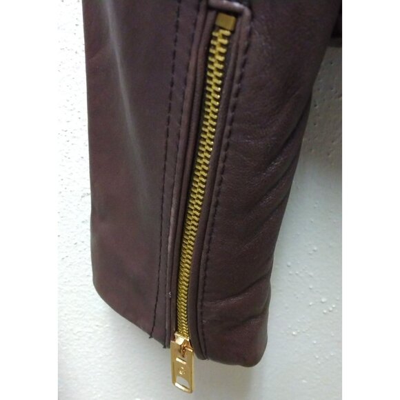 MICHAEL Michael Kors Women’s Brown 100% Leather Moto Jacket in Small - Picture 14 of 16
